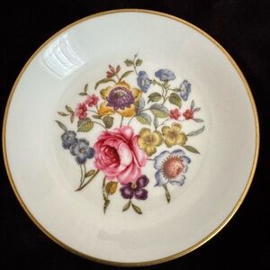 Royal Worcester Floral Plate with Gold Trim